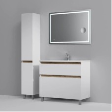 Комплект мебели белый глянец 100 см Am.Pm X-Joy M85AFSX1002WG + M85AWCC1002WG + M91AMOX1003WG