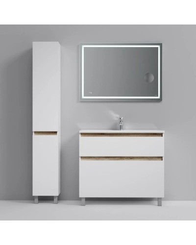 Комплект мебели белый глянец 100 см Am.Pm X-Joy M85AFSX1002WG + M85AWCC1002WG + M91AMOX1003WG