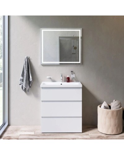 Комплект мебели белый глянец 80 см Am.Pm Gem M91FSX0752WG + M90WCC0752WG + M91AMOX0801WG