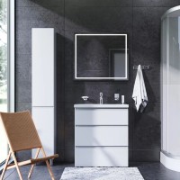 Комплект мебели белый глянец 80 см Am.Pm Gem M91FSX0752WG + M90WCC0752WG + M91AMOX0801WG