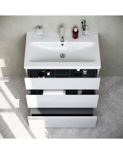 Комплект мебели белый глянец 80 см Am.Pm Gem M91FSX0752WG + M90WCC0752WG + M91AMOX0801WG