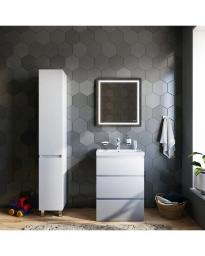 Комплект мебели белый глянец 65 см Am.Pm Gem M91FSX0602WG + M90WCC0602WG + M91AMOX0651WG