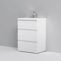 Комплект мебели белый глянец 65 см Am.Pm Gem M91FSX0602WG + M90WCC0602WG + M91AMOX0651WG