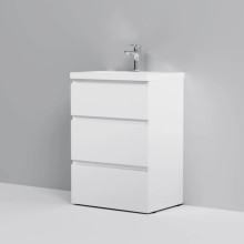 Комплект мебели белый глянец 65 см Am.Pm Gem M91FSX0602WG + M90WCC0602WG + M91AMOX0651WG