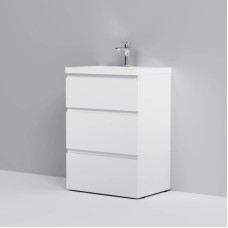 Комплект мебели белый глянец 65 см Am.Pm Gem M91FSX0602WG + M90WCC0602WG + M91AMOX0651WG