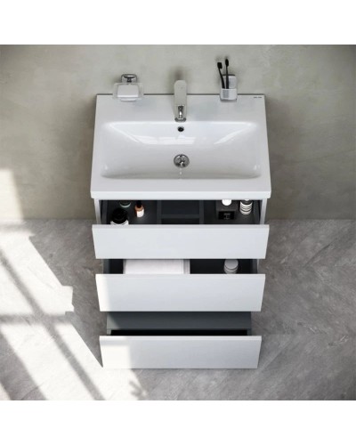 Комплект мебели белый глянец 65 см Am.Pm Gem M91FSX0602WG + M90WCC0602WG + M91AMOX0651WG