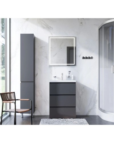 Комплект мебели графит матовый 65 см Am.Pm Gem S M91FSX0602GM + M90WCC0602WG + M91AMOX0651WG