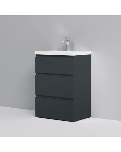 Комплект мебели графит матовый 65 см Am.Pm Gem S M91FSX0602GM + M90WCC0602WG + M91AMOX0651WG