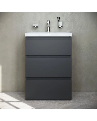 Комплект мебели графит матовый 65 см Am.Pm Gem S M91FSX0602GM + M90WCC0602WG + M91AMOX0651WG