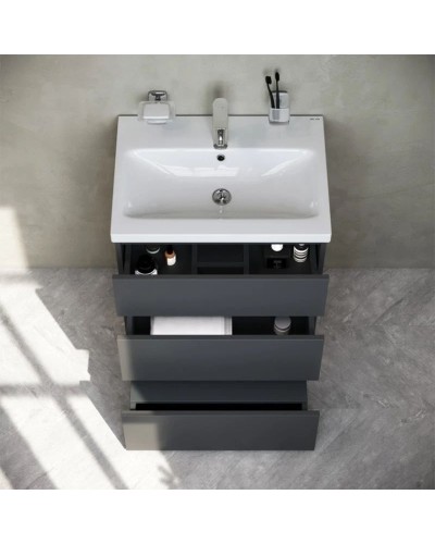 Комплект мебели графит матовый 65 см Am.Pm Gem S M91FSX0602GM + M90WCC0602WG + M91AMOX0651WG