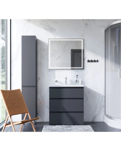 Комплект мебели графит матовый 80 см Am.Pm Gem S M91FSX0752GM + M90WCC0752WG + M91AMOX0801WG