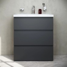 Комплект мебели графит матовый 80 см Am.Pm Gem S M91FSX0752GM + M90WCC0752WG + M91AMOX0801WG