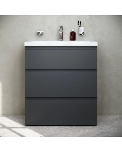 Комплект мебели графит матовый 80 см Am.Pm Gem S M91FSX0752GM + M90WCC0752WG + M91AMOX0801WG