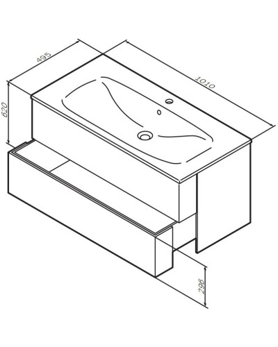 Комплект мебели белый глянец 101 см Am.Pm Spirit V2.0 M70AFHX1002WG + M70AWCC1002WG + M71AMOX1001SA