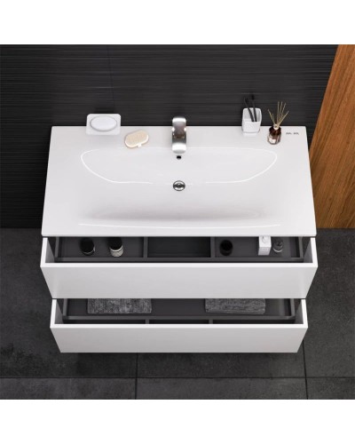 Комплект мебели белый глянец 101 см Am.Pm Spirit V2.0 M70AFHX1002WG + M70AWCC1002WG + M71AMOX1001SA