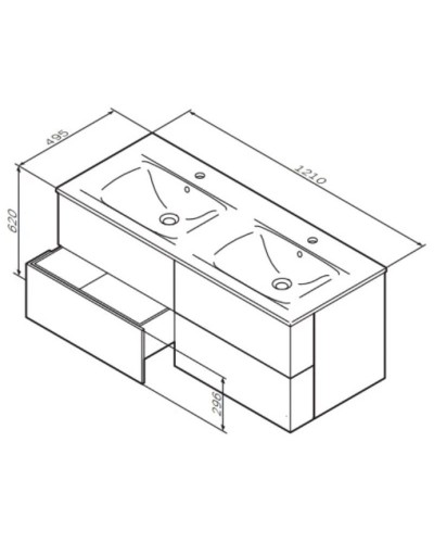 Комплект мебели белый глянец 121 см Am.Pm Spirit V2.0 M70AFHD1202WG + M70AWCD1202WG + M71AMOX1001SA