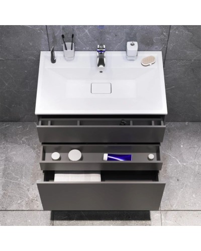 Комплект мебели графит матовый 80,8 см Am.Pm Inspire 2.0 M50AFHX0803GM + M50AWPX0801WG + M50AMOX0801SA