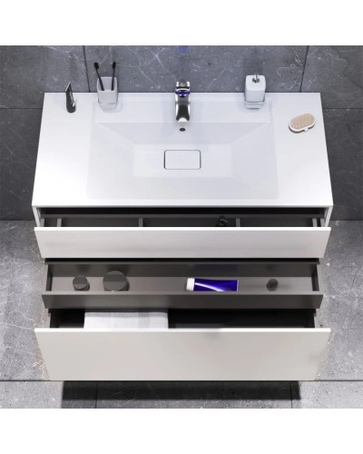 Комплект мебели белый матовый 100,8 см Am.Pm Inspire 2.0 M50AFHX1003WM + M50AWPX1001WG + M50AMOX1001SA