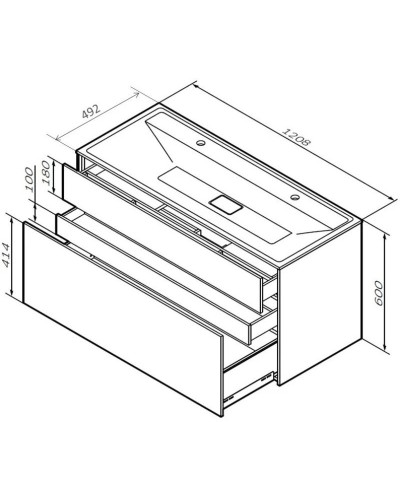 Комплект мебели серый матовый 120,8 см Am.Pm Inspire 2.0 M50AFHX1203EGM + M50AWPC1201WG + M50AMOX1201SA