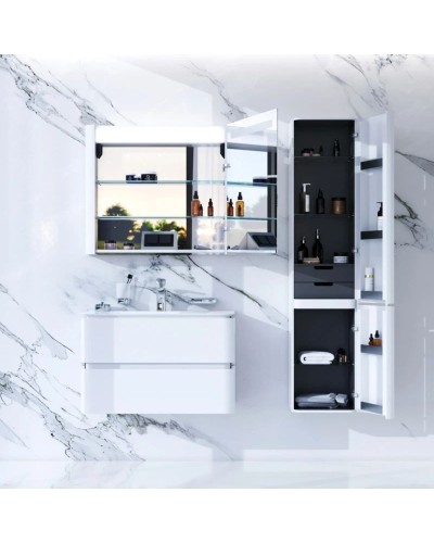 Комплект мебели белый глянец 80 см Am.Pm Sensation M30FHX0802WG + M30WPC0801WG + M30MCR0801WG