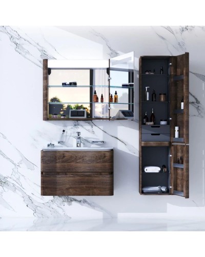 Комплект мебели орех 80 см Am.Pm Sensation M30FHX0802NF + M30WPC0801WG + M30MCR0801NF