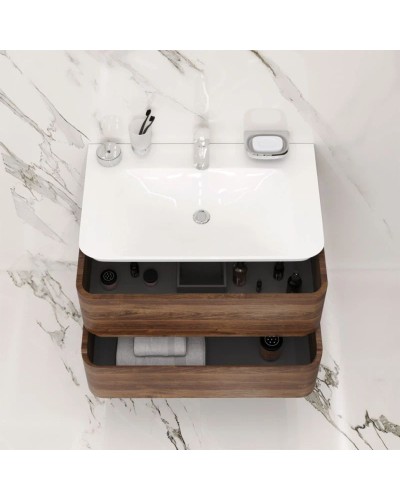 Комплект мебели орех 80 см Am.Pm Sensation M30FHX0802NF + M30WPC0801WG + M30MCR0801NF