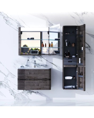 Комплект мебели табачный дуб 80 см Am.Pm Sensation M30FHX0802TF + M30WPC0801WG + M30MCR0801TF