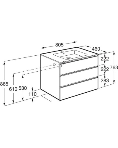 Комплект мебели белый глянец 80,5 см Roca The Gap 857553806 + 32799C000 + ZRU9000033