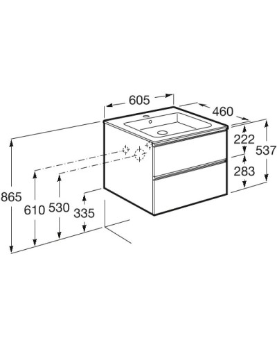 Комплект мебели белый глянец 60,5 см Roca The Gap 857550806 + 32799E000 + ZRU9302688