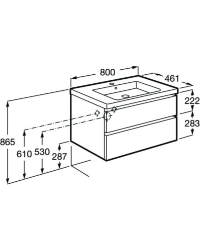 Комплект мебели белый глянец 80 см Roca Domi 857536806 + 3270M0004 + 812363000