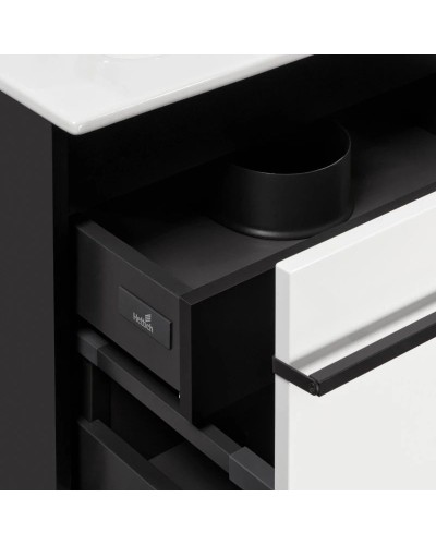 Комплект мебели белый глянец/черный 60 см Roca Aneto 857429806 + 32799E000 + 812362000