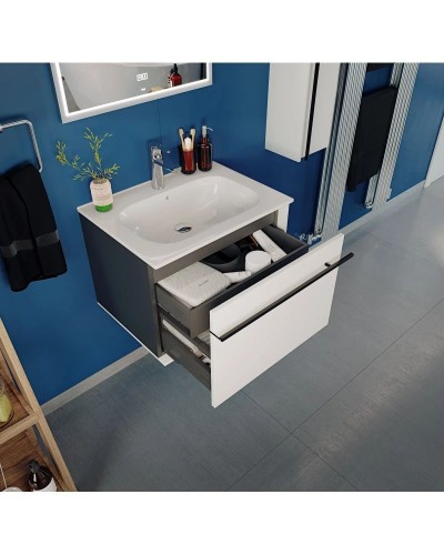 Комплект мебели белый глянец/черный 60 см Roca Aneto 857429806 + 32799E000 + 812362000