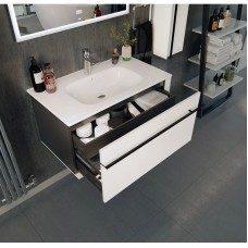 Комплект мебели белый глянец/черный 80 см Roca Aneto 857430806 + 32799C000 + 812363000