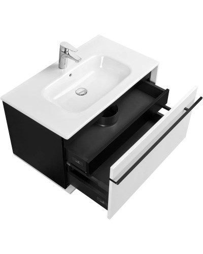 Комплект мебели белый глянец/черный 80 см Roca Aneto 857430806 + 32799C000 + 812363000