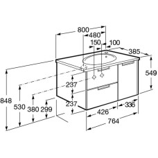 Комплект мебели дуб верона 80 см Roca Etna 857301445 + 32700A000 + 857304445