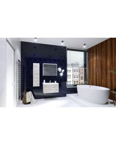 Комплект мебели бетон/белый матовый 80 см Roca Ronda ZRU9303004 + 327470000 + ZRU9303009