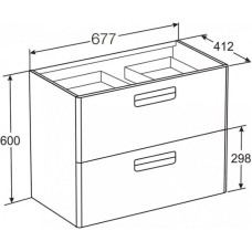 Комплект мебели белый глянец 70 см Roca The Gap ZRU9302878 + 327471000 + ZRU9302886