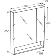 Комплект мебели белый глянец 70 см Roca The Gap ZRU9302878 + 327471000 + ZRU9302886