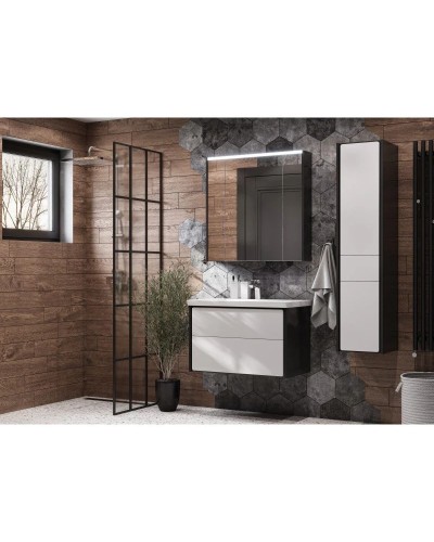 Комплект мебели белый глянец/антрацит 80 см Roca Ronda ZRU9302965 + 327470000 + ZRU9302970