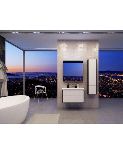 Комплект мебели белый глянец/антрацит 80 см Roca Ronda ZRU9302965 + 327470000 + ZRU9302970