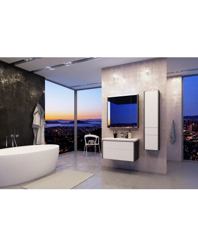 Комплект мебели белый глянец/антрацит 80 см Roca Ronda ZRU9302965 + 327470000 + ZRU9302970