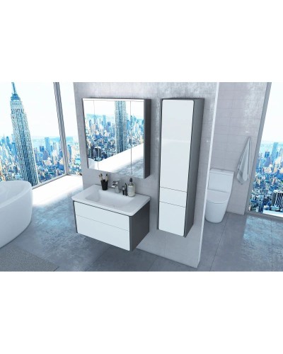 Комплект мебели белый глянец/антрацит 80 см Roca Ronda ZRU9302965 + 327470000 + ZRU9302970