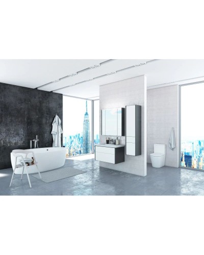Комплект мебели белый глянец/антрацит 80 см Roca Ronda ZRU9302965 + 327470000 + ZRU9302970