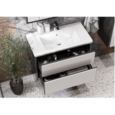 Комплект мебели белый глянец/антрацит 80 см Roca Ronda ZRU9302965 + 327470000 + ZRU9302970