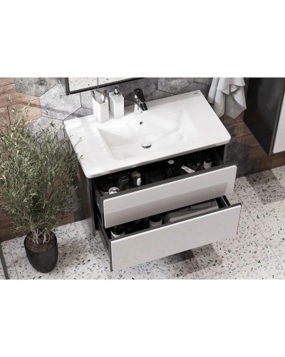 Комплект мебели белый глянец/антрацит 80 см Roca Ronda ZRU9302965 + 327470000 + ZRU9302970