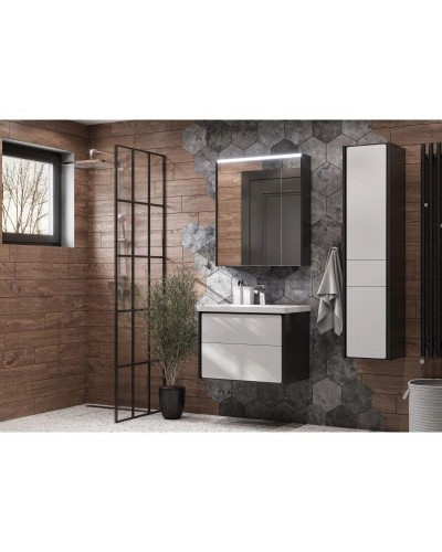 Комплект мебели белый глянец/антрацит 70 см Roca Ronda ZRU9302964 + 327471000 + ZRU9302969