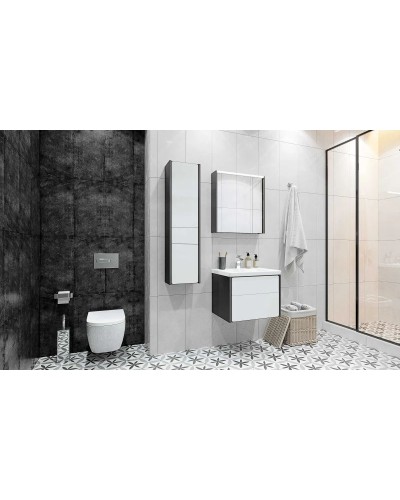 Комплект мебели белый глянец/антрацит 60 см Roca Ronda ZRU9302963 + 327472000 + ZRU9302968