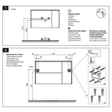 Комплект мебели светлый дуб 80 см Roca Lago 857296444 + 32799C000 + ZRU9000033