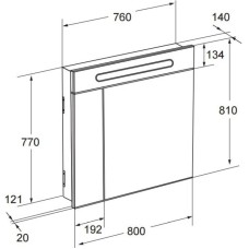 Комплект мебели светлый дуб 80 см Roca Lago 857296444 + 32799C000 + ZRU9000033