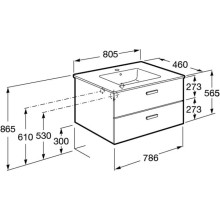 Комплект мебели белый глянец 80,5 см Roca Victoria Nord ZRU9000032 + 32799C000 + ZRU9000033